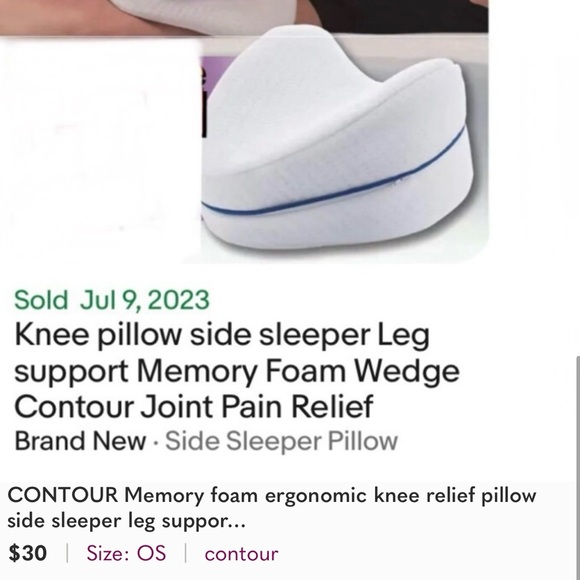 CONTOUR Memory foam ergonomic knee relief pillow side sleeper leg suppor… - Picture 13 of 14